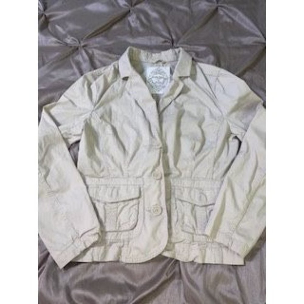 Sonoma Beige Button Down Utility Jacket-M - image 1